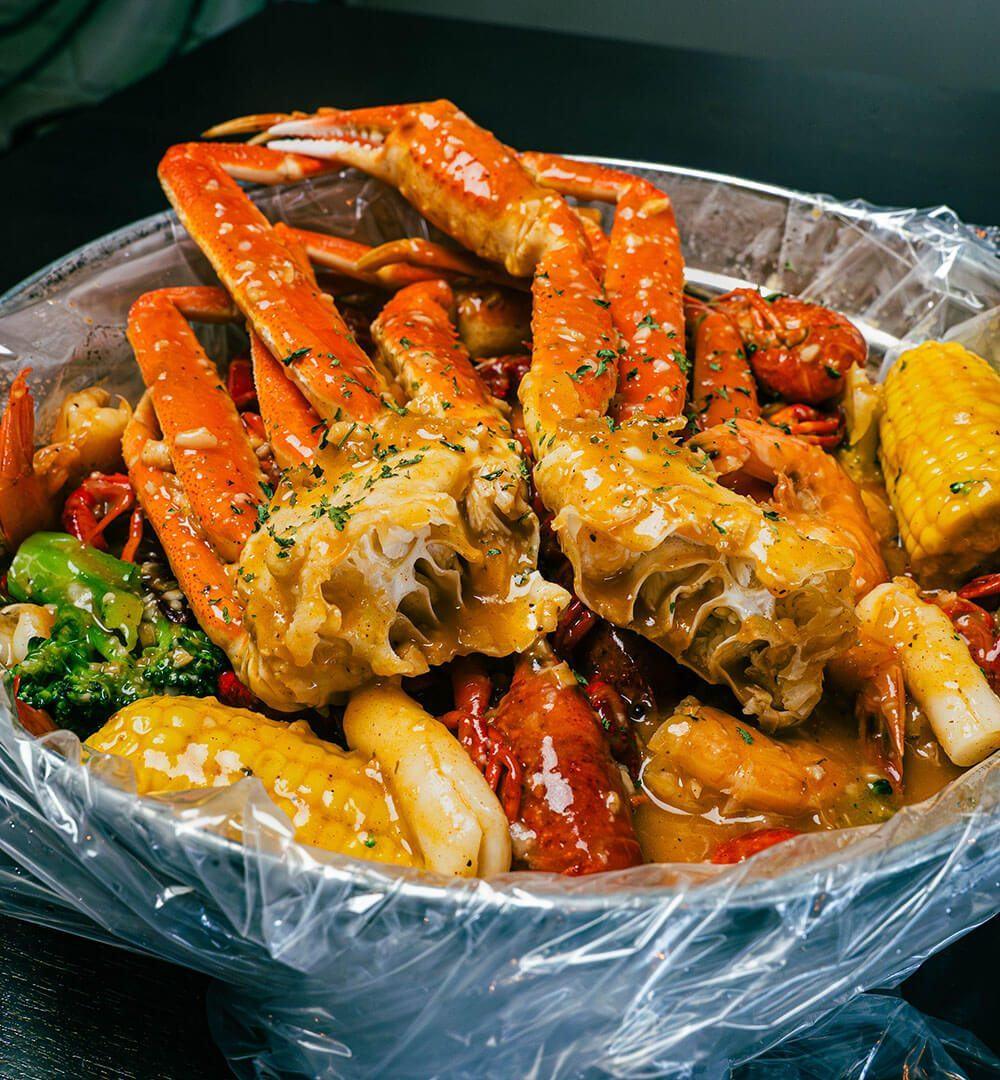 Seafood combo from Cajun Boil Brickell official website