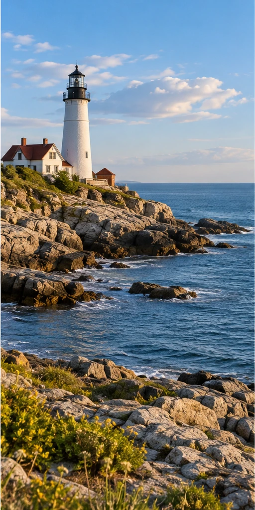 Illustrative coastal historic streetscape