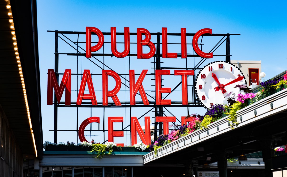 Pike Place Market Public Market sign